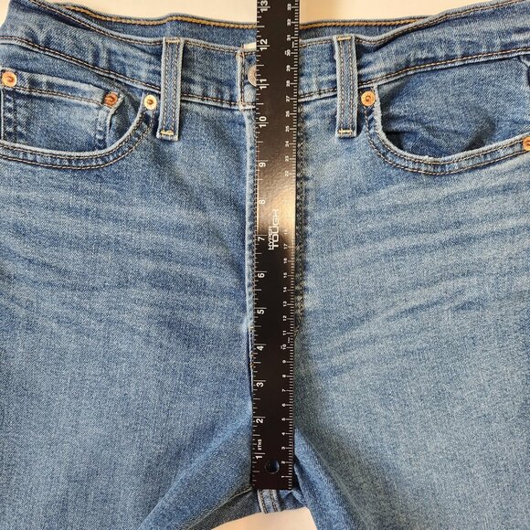 Levi's Ribcage Straight Ankle Jeans 28 Blue Buttonfly High Rise Stretch Denim - Picture 6 of 13